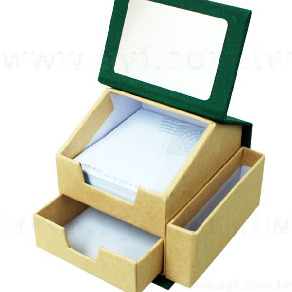 四合一房型便條紙-內頁300張無印刷-禮品盒裝附鏡子便利貼-多功能三色標
